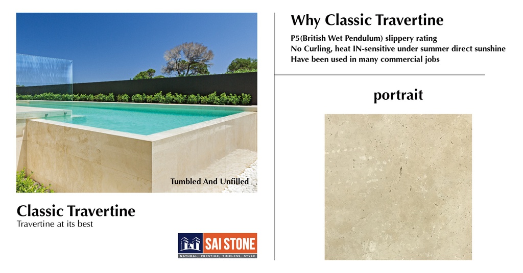 Classic Travertine 810x406x20 Tumbled &amp; Unfilled