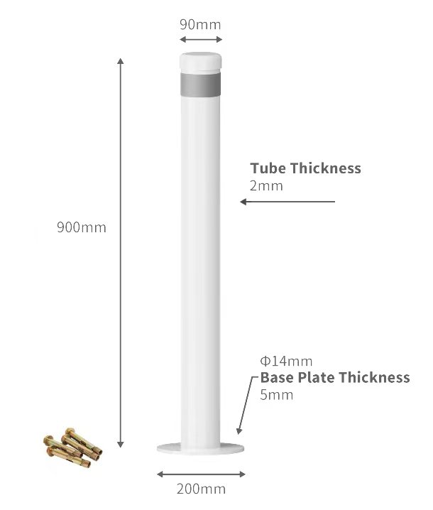 Safety Bollard 90x90x900mm