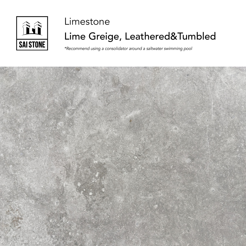 Lime Greige Limestone  Paver 600x400x18 Sandblasted+Tumbled**Recommend using a consolidator around a saltwater swimming pool**