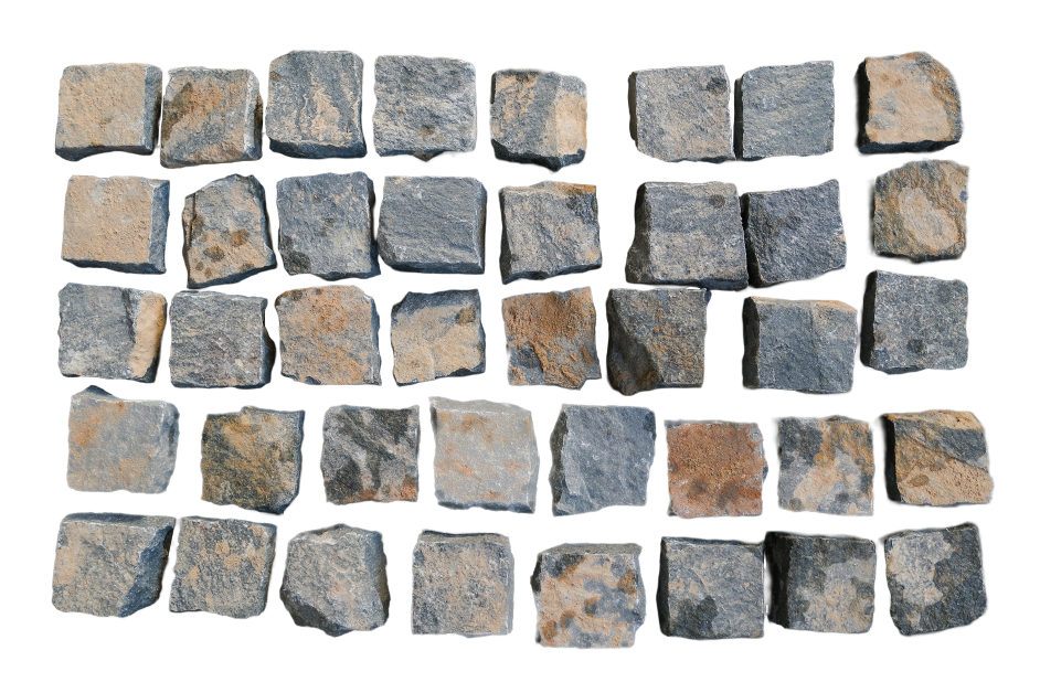 Queensland Porphyry,  cobble stone , 90x90x40-70mm